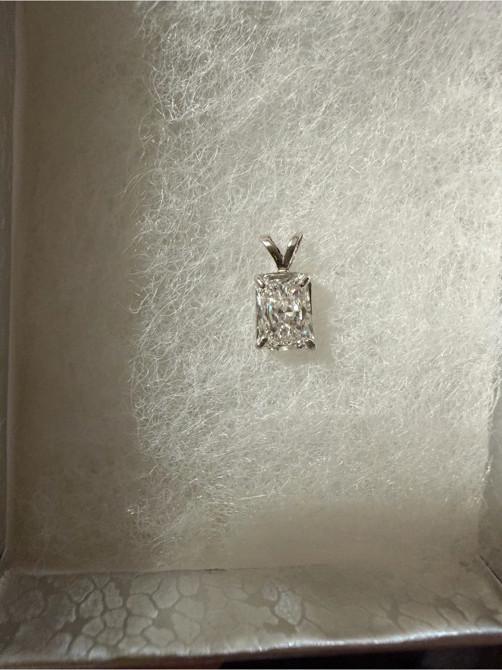 Classic 1.5 carat radiant lab grown diamond Pendant